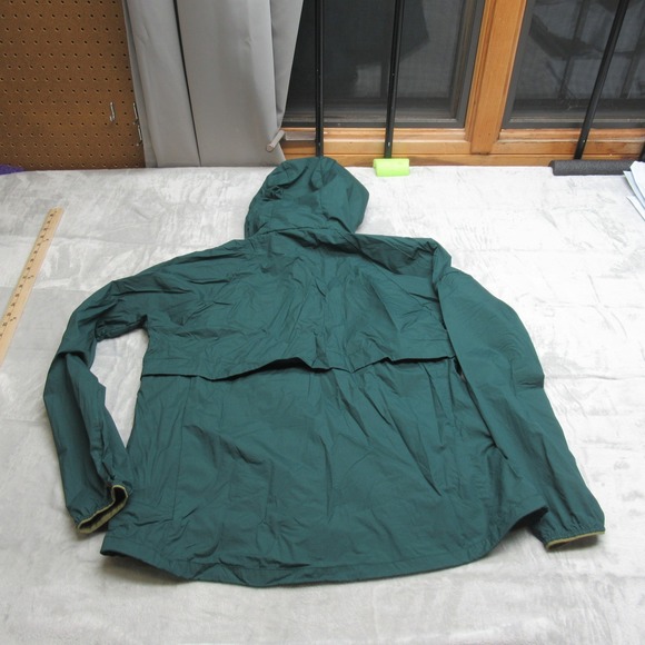 REI Co Op Jacket Womens Large Green Lightweight Hood Rain Spandex Full Zip Wind - Picture 2 of 12